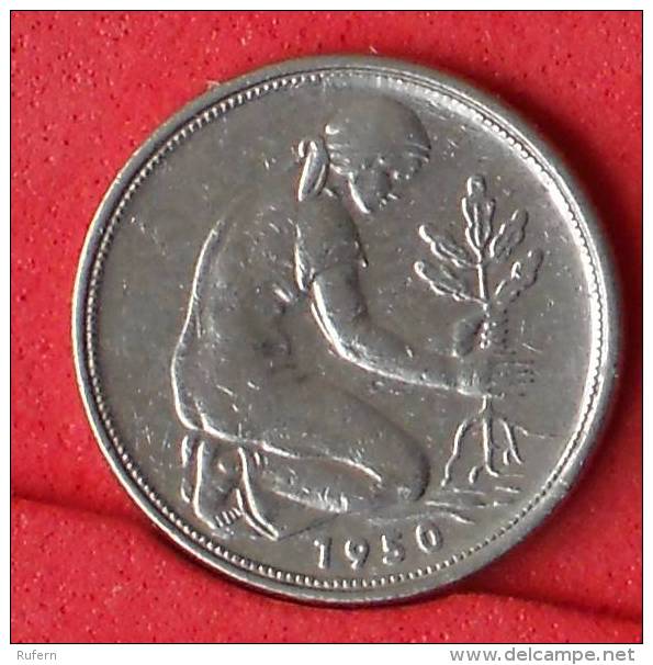 GERMANY FEDERAL REPUBLIC  50  PFENING  1950 G   KM# 109,1  -    (Nº11062) - 50 Pfennig
