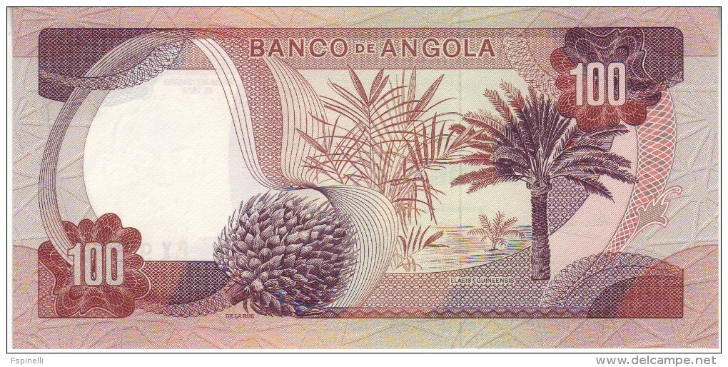 ANGOLA  100 Escudos  BANKNOTE  " M. Carmona At Right  "   P101  24.11.1972   UNC - Angola