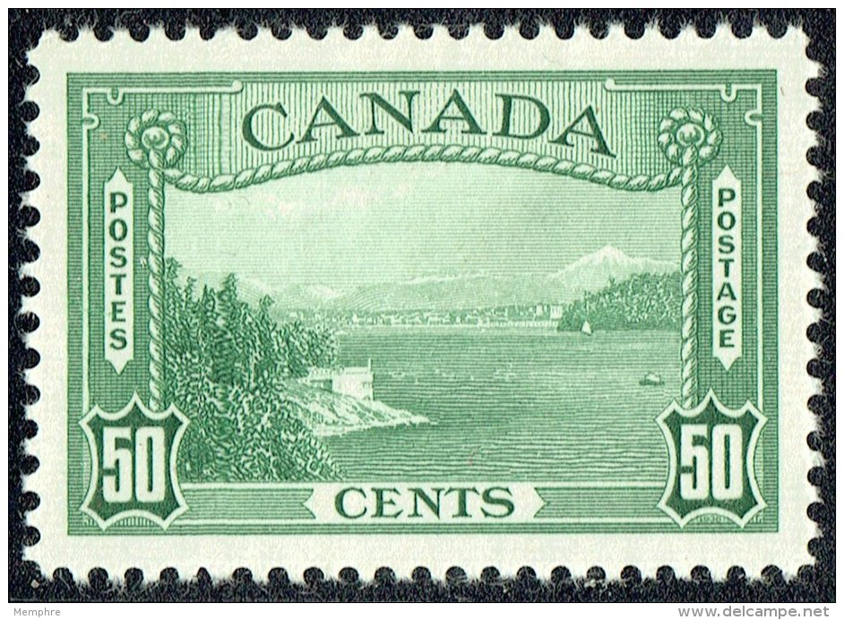 1938  Pictorial Issue  50 Cents   Vancouver  Harbour  Sc 244  MH - Nuevos