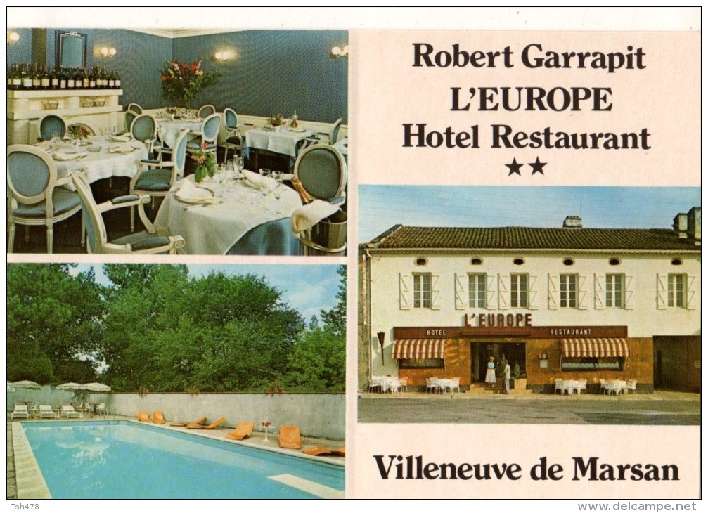 Format-C P M----40---VILLENEUVE DE MARSAN---L´EUROPE Hotel Restaurant (robert Garrapit)--voir 2 Scans - Villeneuve De Marsan