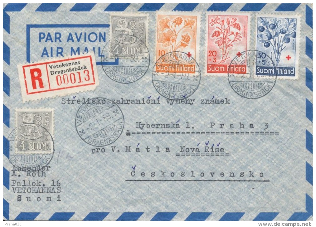 I9536 - Finland (1959) Vetokannas / Dragsnäsbäck (R-letter) - Lettres & Documents