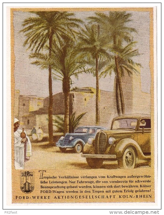 Original Werbung - 1941 - Ford Automobile In Den Tropen !!! - KFZ