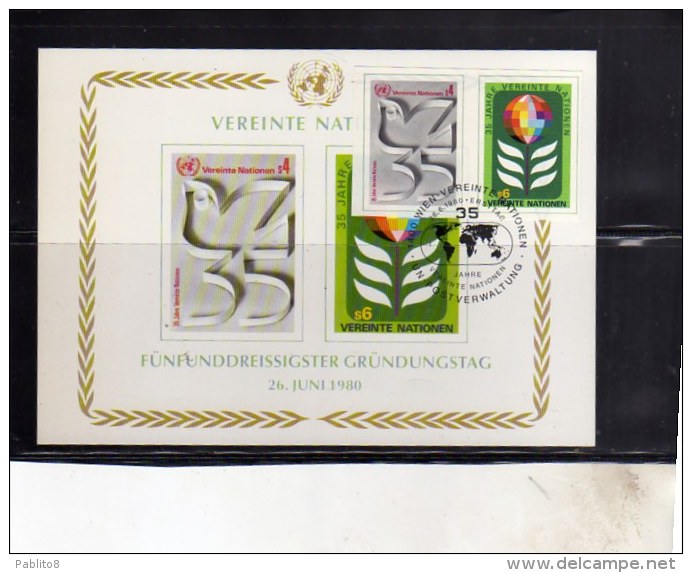 UNITED NATIONS AUSTRIA VIENNA WIEN - ONU - UN - UNO 1980 GRAPH ECONOMIC TREND GRAFICO ECONOMIA MAXIMUM CARD MAXI FDC - Maximumkarten