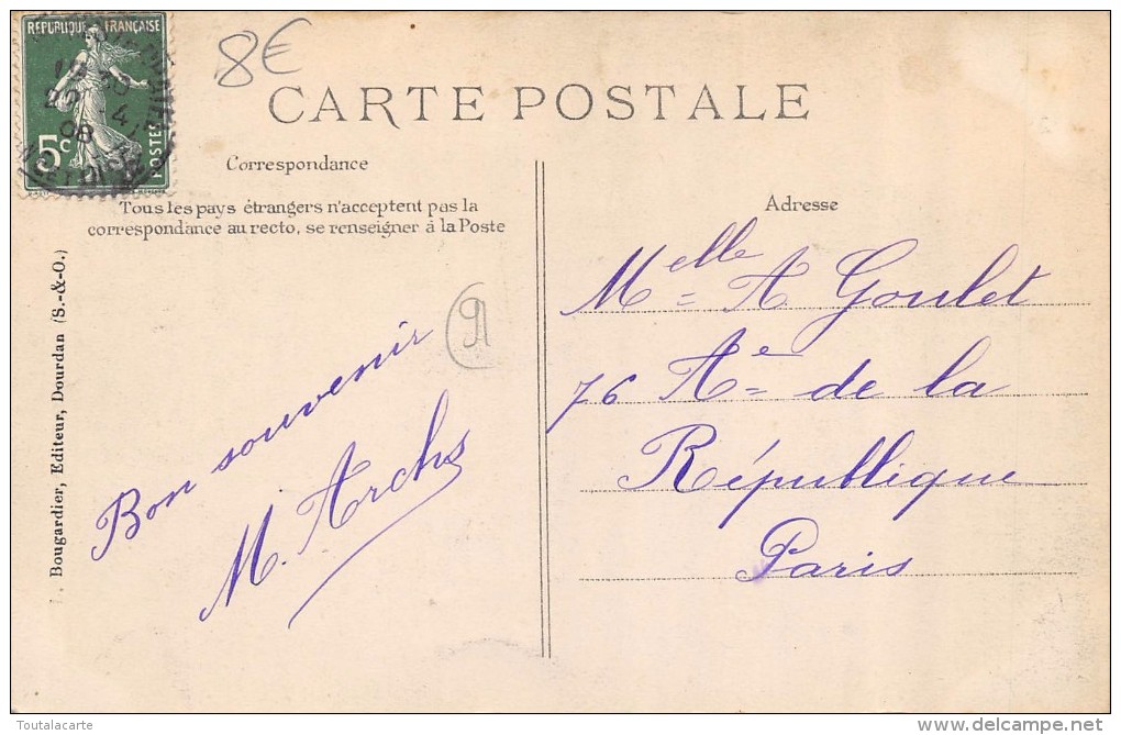 CPA  91 BRUYERES LE CHATEL CHATEAU DE MORIONVILLE 1908 - Bruyeres Le Chatel