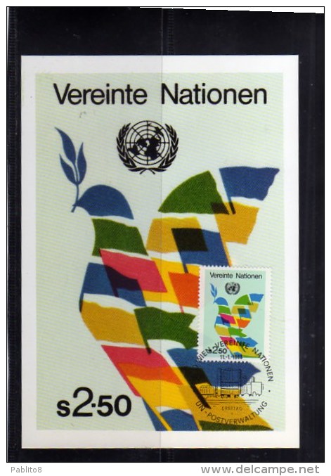 UNITED NATIONS AUSTRIA VIENNA WIEN - ONU - UN - UNO 1980 DOVE COLOMBA MAXIMUM CARD MAXI FDC - Cartes-maximum