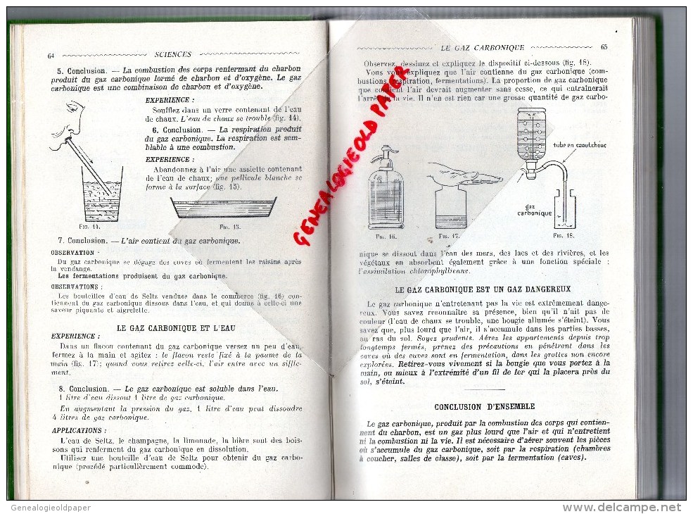 LES SCIENCES PAR L' OBSERVATION & L' EXPERIENCE- G. LAURENT- 1938- MAGNARD - Sciences