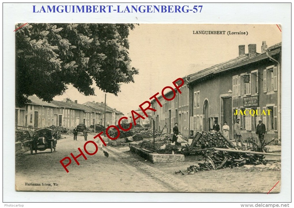 LANGUIMBERG-Languinbert-Restaurant JACQUAT-periode Guerre 14-18-1WK-France-57-Feldpost- - Rechicourt Le Chateau