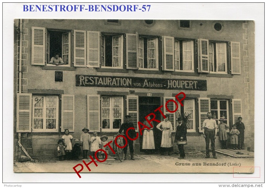 BENESTROFF-BENSDORF-Restaurant-Alphons HOUPERT-Commerce-Animation-Enfants-periode Guerre14-18-1WK-France-57- - Albestroff