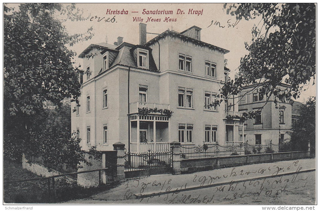 AK Bad Kreischa Sanatorium Dr. Krapf Villa Neues Haus Bei Gombsen Lungkwitz Possendorf Lockwitz Maxen Kautzsch Dresden - Kreischa