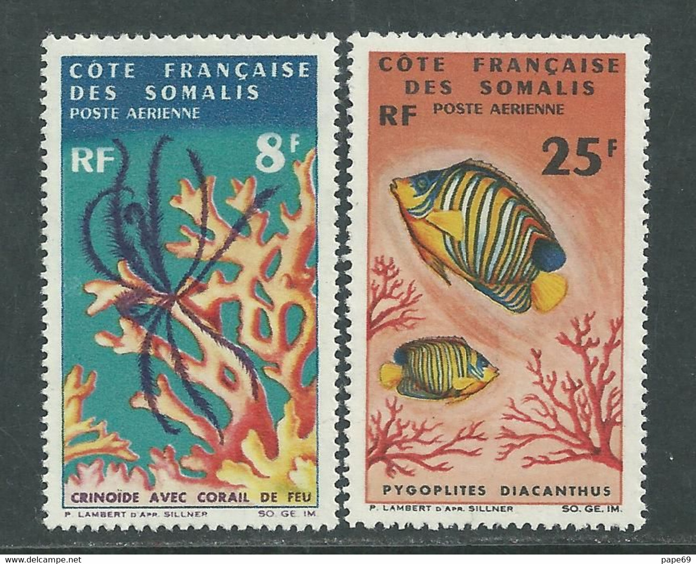 Cote Des Somalis P.A.  N° 49 / 50 XX  Faune Marine, Les 2 Valeurs  Sans Charnière, TB - Ungebraucht