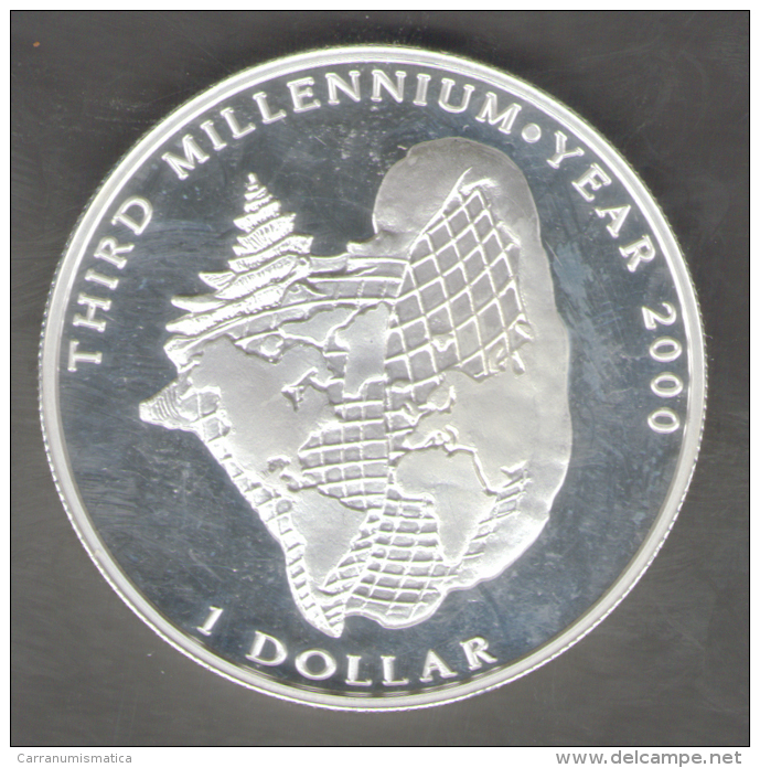 BAHAMAS DOLLAR 1996 THIRD MILLENNIUM YEAR 2000 AG SILVER FONDO SPECCHIO - Bahama's