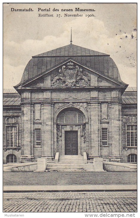 Germany Deutsches Reich PPC Darmstadt Portal Des Neuen Museums DARMSTADT 1908 (2 Scans) - Darmstadt