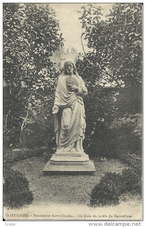 Dittignies.   -   Pensionnat Sainte-Charles.  -  Un Coin Du Jardin De Sacré-Coeur;  1921  Naar  Evergem - Mouscron - Möskrön