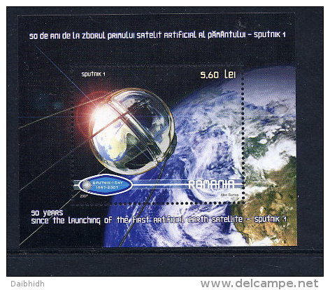 ROMANIA 2007 Anniversary Of First Artificial Satellite Block MNH / **.  Michel Block 411 - Blocks & Sheetlets