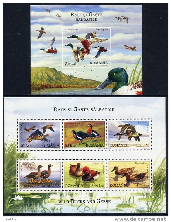 ROMANIA 2007 Waterfowl Blocks MNH / **.  Michel Blocks 402-03 - Unused Stamps