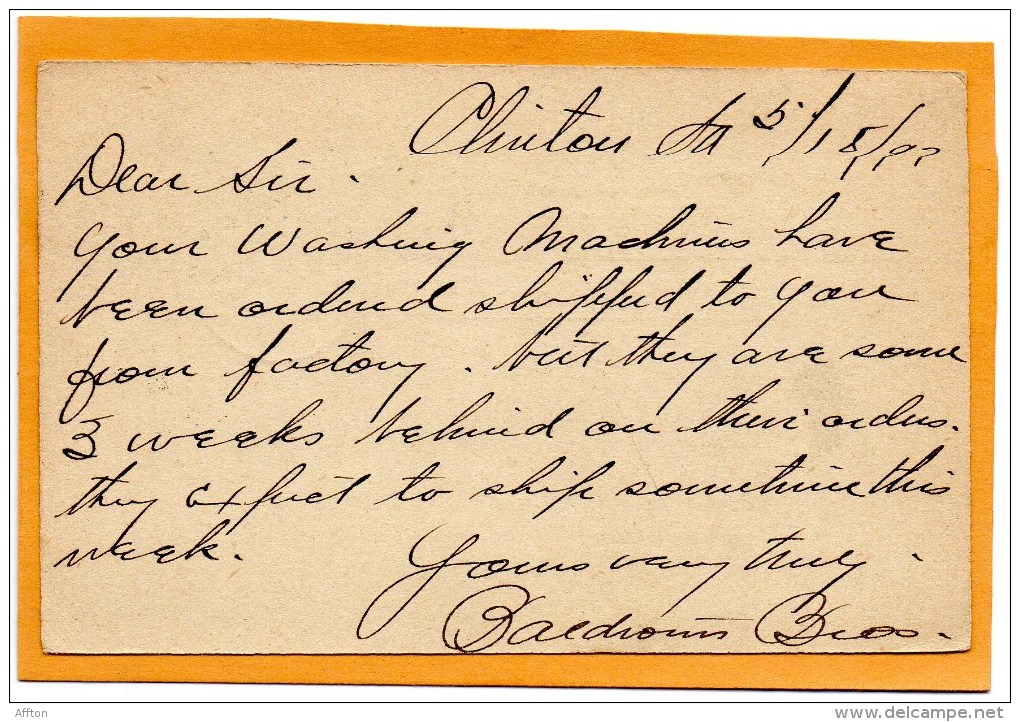 United States 1897 Card Mailed - ...-1900