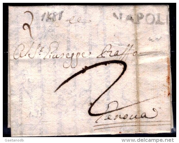 Napoli-00019 - Piego Del 12 Giugno 1781, Diretto A Genova - 1. ...-1850 Prefilatelia