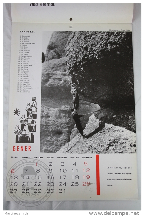 Vintage 1964 Big Wall Calendar - Boy Scouts Of Catalonya/ Spain - Scouting - 24 X 34 Cm - Grossformat : 1961-70