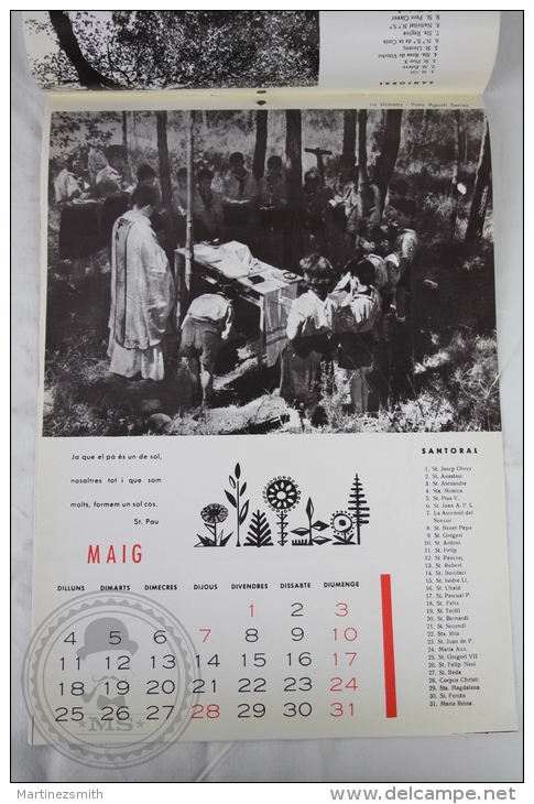 Vintage 1964 Big Wall Calendar - Boy Scouts Of Catalonya/ Spain - Scouting - 24 X 34 Cm - Grand Format : 1961-70