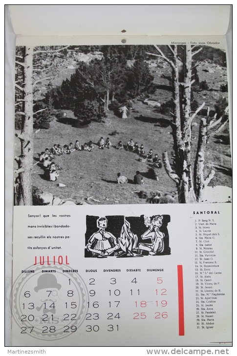 Vintage 1964 Big Wall Calendar - Boy Scouts Of Catalonya/ Spain - Scouting - 24 X 34 Cm - Grossformat : 1961-70