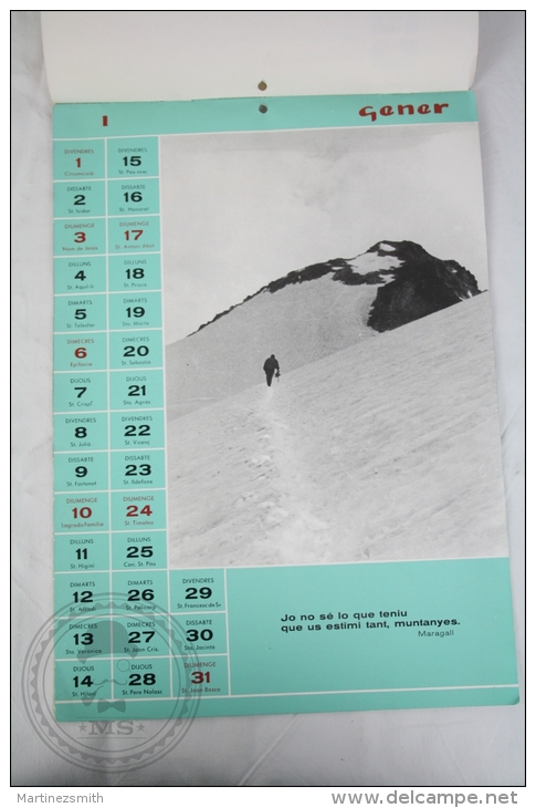 Vintage 1965 Big Wall Calendar - Boy Scouts Of Catalonya/ Spain - Scouting - 24 X 34 Cm - Grand Format : 1961-70