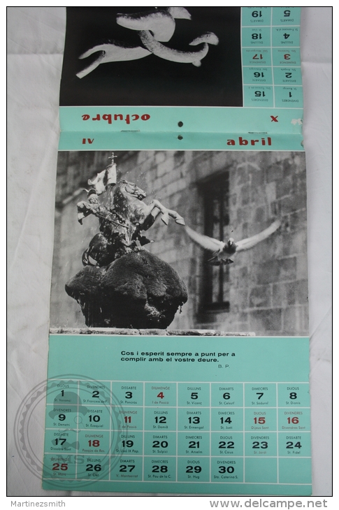 Vintage 1965 Big Wall Calendar - Boy Scouts Of Catalonya/ Spain - Scouting - 24 X 34 Cm - Big : 1961-70