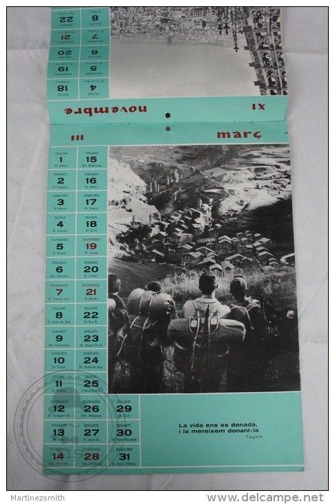 Vintage 1965 Big Wall Calendar - Boy Scouts Of Catalonya/ Spain - Scouting - 24 X 34 Cm - Grossformat : 1961-70