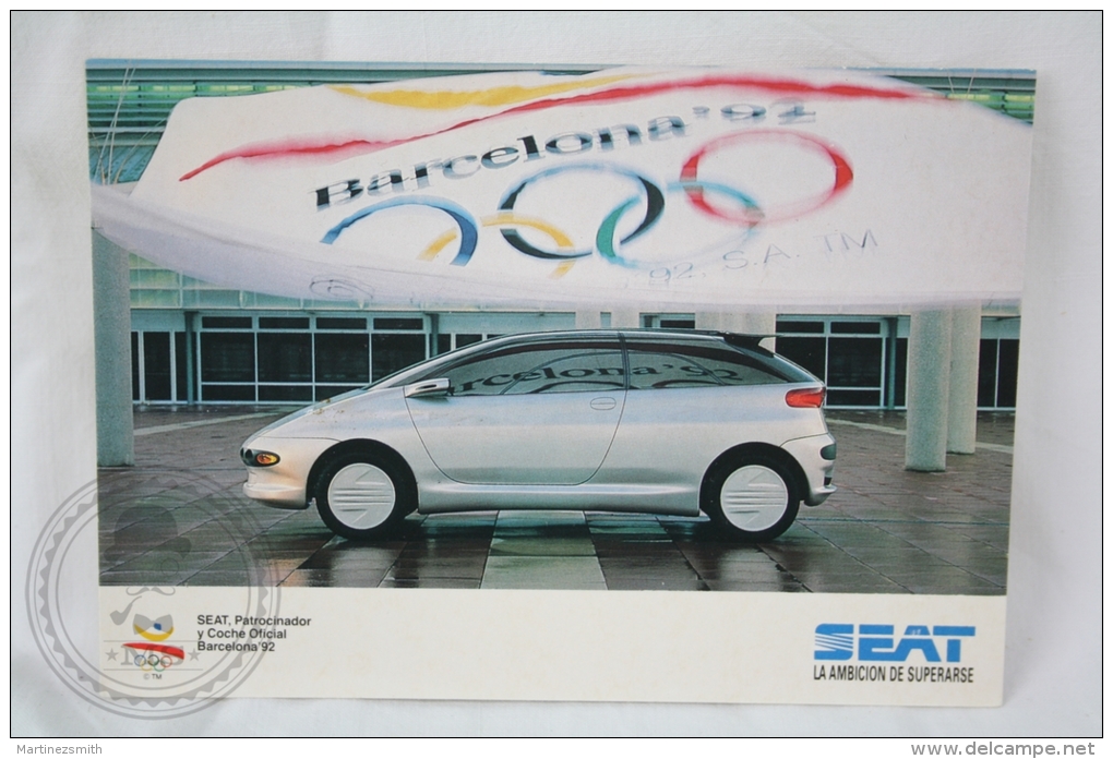 Barcelona 1992 Olympic Games Postcard - Seat Official Sponsor - Seat Concept Car - Olympic Games