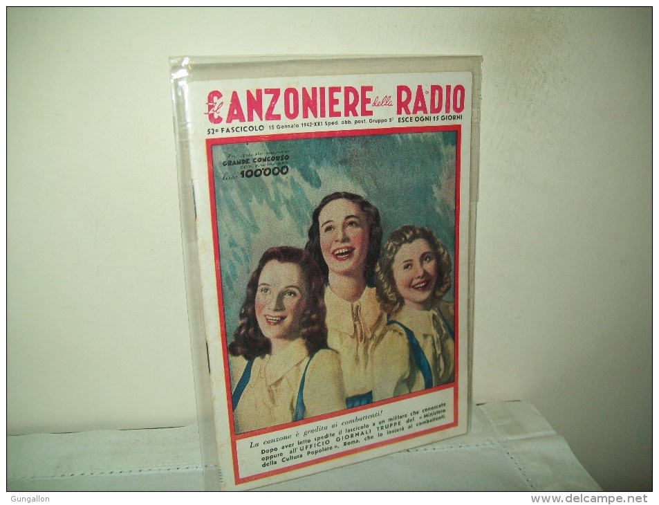 Il Canzoniere Della Radio (Ed. G. Campi 1942) N. 52 - Muziek