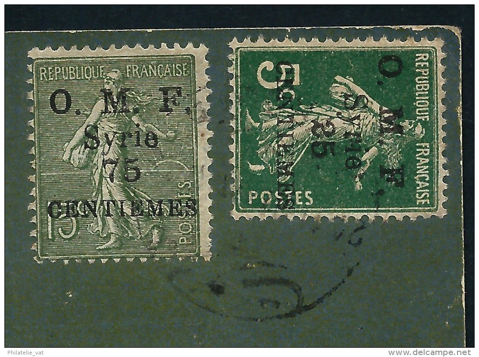 FRANCE - SYRIE  TYPE SEMEUSE SURCHARGEES O.M.F. SYRIE SUR CP ( ARTISAN ARABE) BEYROUTH 1921 A  VOIR  LOT P2109 - Storia Postale