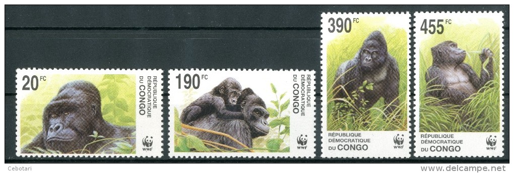 CONGO / KONGO 2002 - Gorilla - 4 Val. MNH Come Da Scansione - Gorilla's