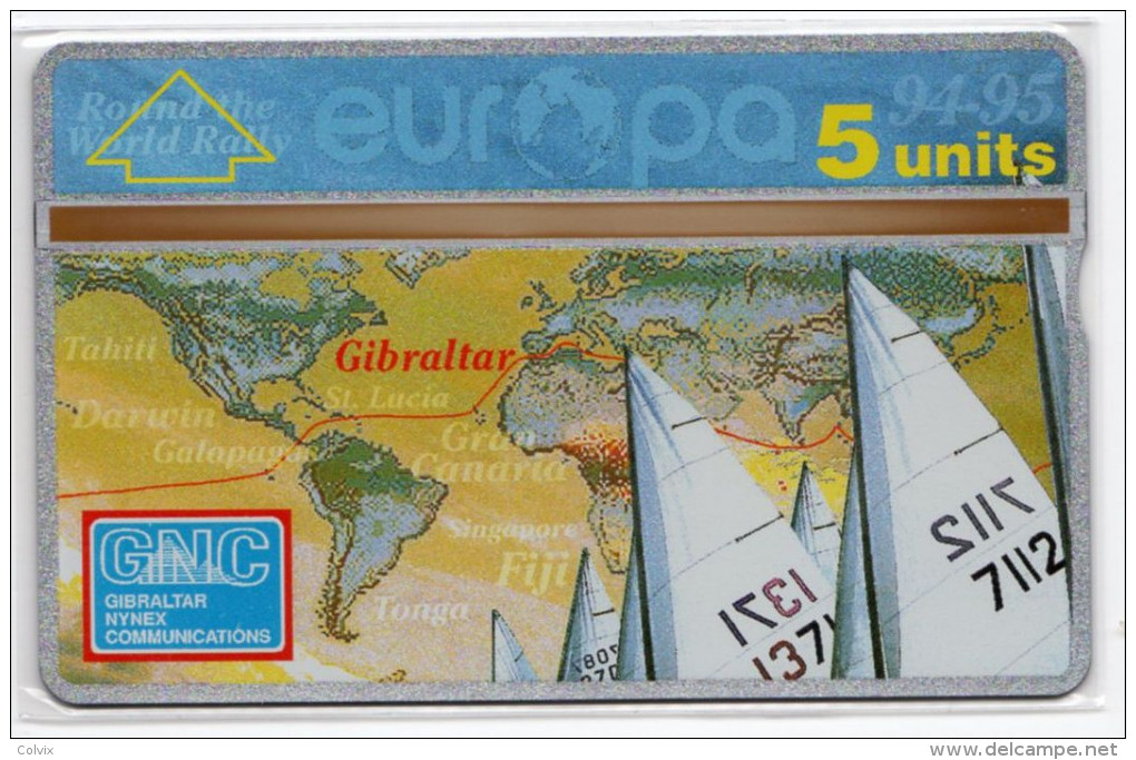 GIBRALTAR REF MVcards GIB-43 5U  WORLD RALLY DE YACHTING MINT 3000 Ex - Gibraltar