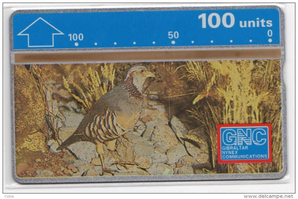 GIBRALTAR REF MVcards GIB-19  100U  Oiseau PARBARY  PATRIDGE MINT - Gibraltar