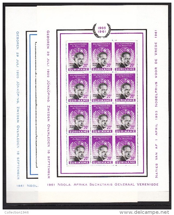 Suriname Surinam 1961,24V In 2 Sheetlets, In Memoriam Of Dag Hammerskjöld,UNO,Africa,MNH/Postfris(L1564) - VN