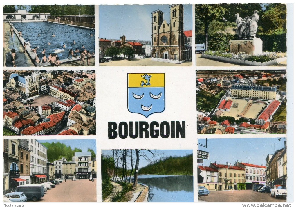 CPSM 38 SOUVENIR DE BOURGOIN   Grand Format 15 X 10,5 - Bourgoin