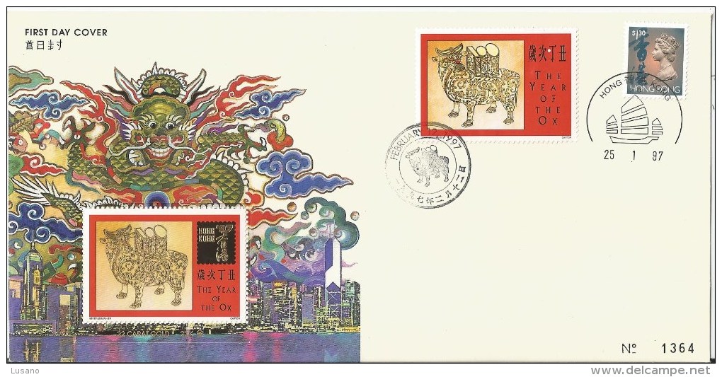 HONG-KONG - FDC - The Year Of The Ox - L'année Du Buffle - FDC