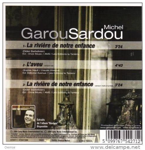 Garou Et Sardou °°°° La Riviere De Notre Enfance   /  Cd Single - Rap En Hip Hop