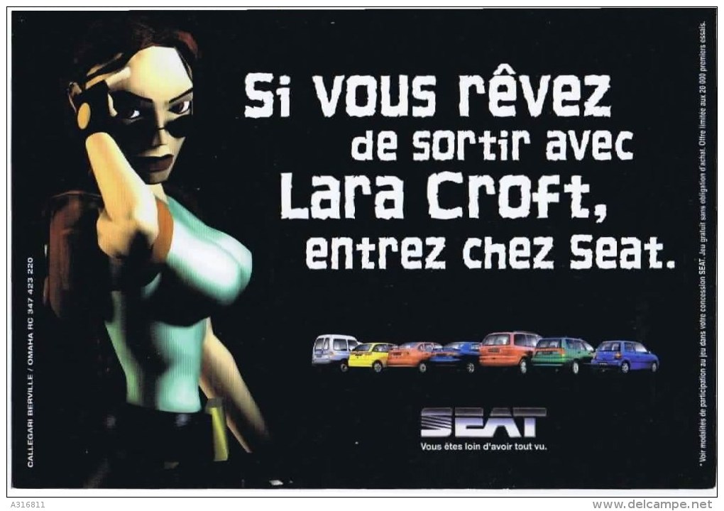 CPM Si Vous Rever De Sortir Avec LARA CROFT Entrer Cher SEAT - Passenger Cars