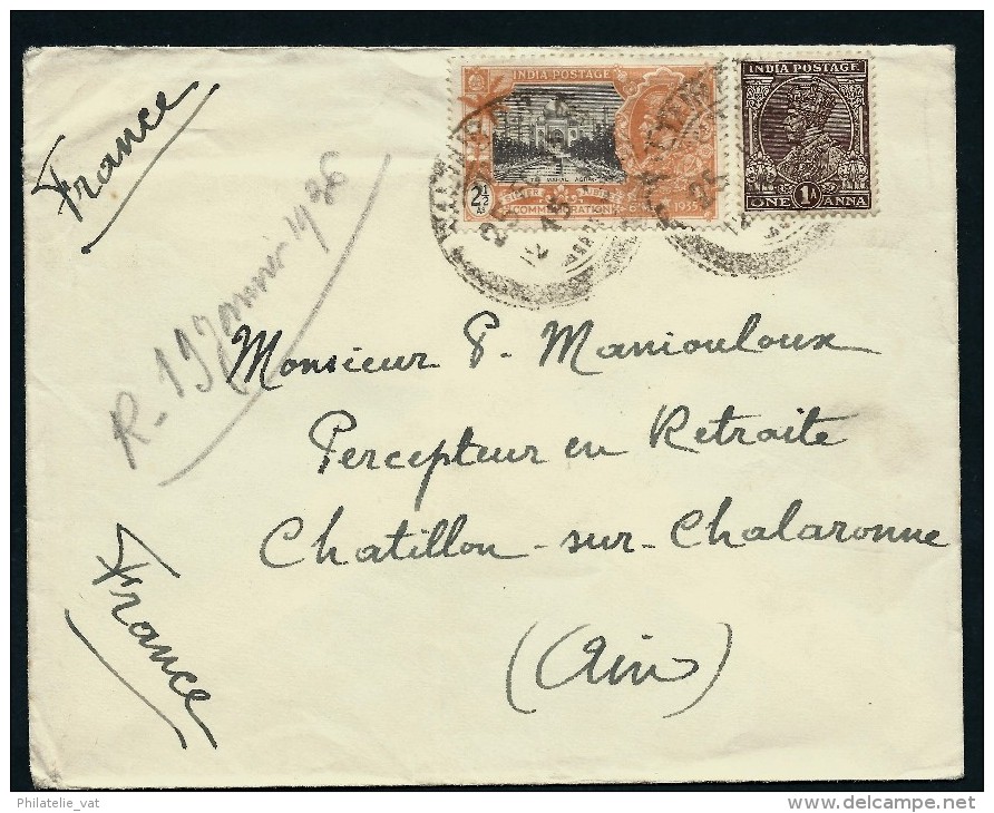 GB- INDE 2 LETTRES  POUR LA FRANCE   DONT 1 ENTIER   1928 ET 1936 A ETUDIER  LOT P2129 - 1911-35 Roi Georges V