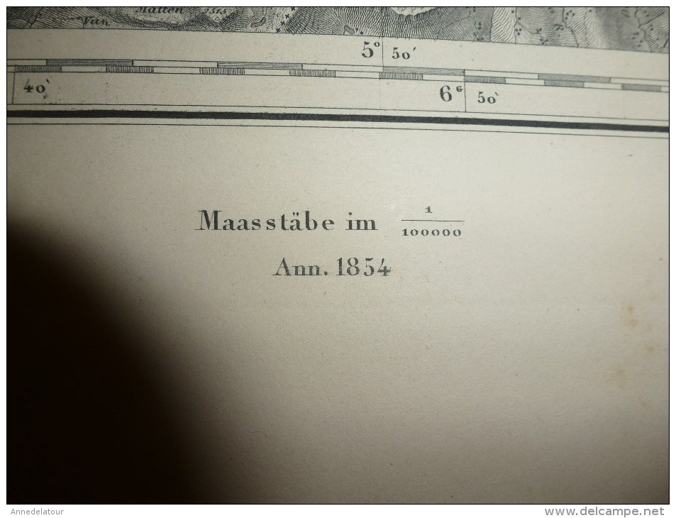 1876  Grande carte ancienne N° 18 (Brieg Airolo ) EIDGENÖSSISHES MILITAIR ARCHIV (archives fédérale) par G. H. Dufour