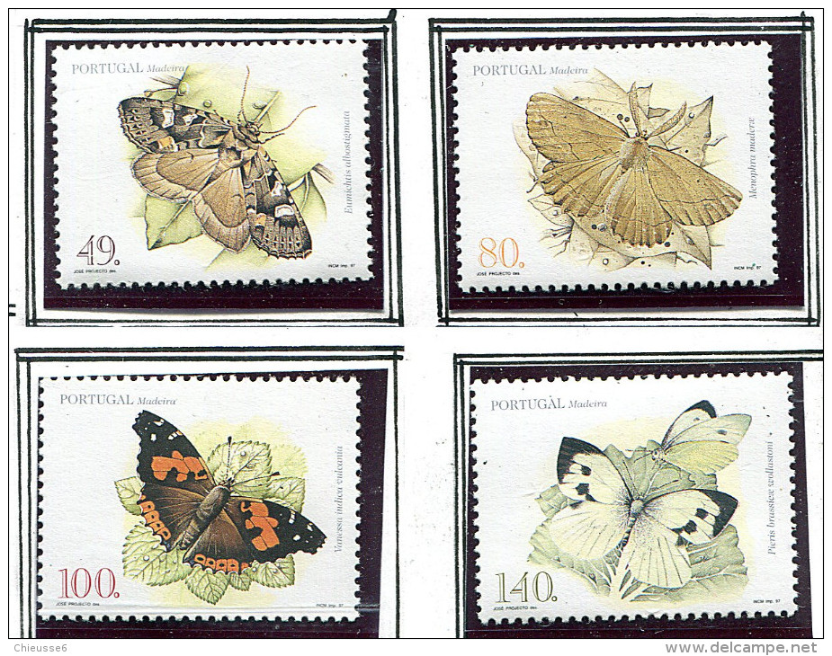 (cl 33 - P1) Portugal - Madère ** N° 194 à 197 - Papillons - Neufs