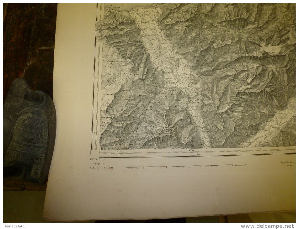 1887  Grande Carte Ancienne N° 17 (Vevey , Sion ) EIDGENÖSSISHES MILITAIR ARCHIV (archives Fédérale) Par G. H. Dufour - Other & Unclassified