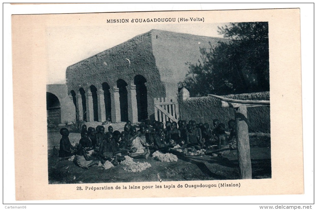 Burkina Faso - Mission D'Ouagadougou (Haute Volta) - Préparation De La Laine Pour Les Tapis De Ouagadougou - N° 28 - Burkina Faso