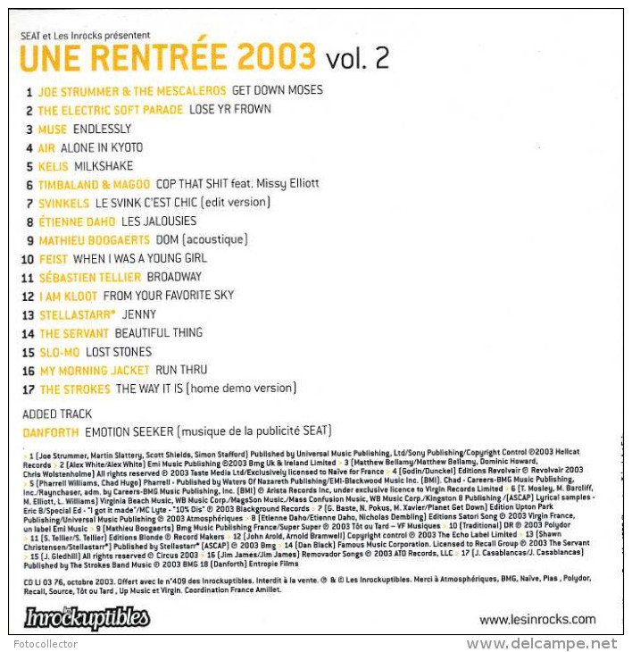 Les Inrockuptibles Une Rentrée 2003 Volume 2 - Hit-Compilations