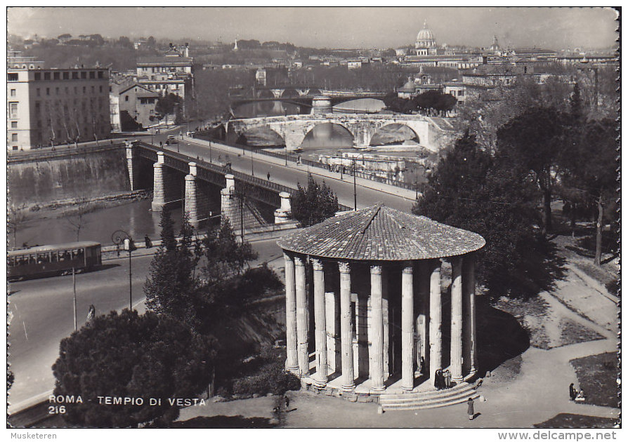 Italy PPC Roma - Tempio Di Vesta Bridge Brücke Pont Ponti Echte Real Photo Véritable Vera (2 Scans) - Bruggen