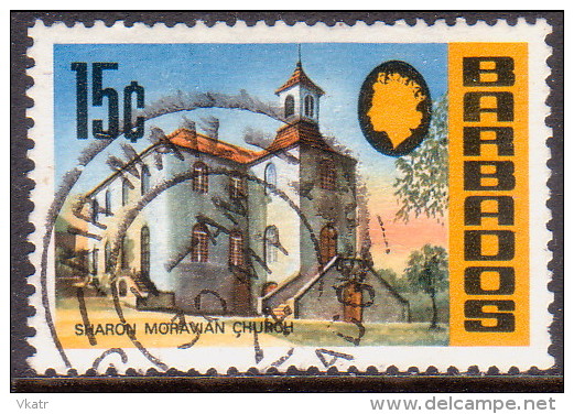 BARBADOS 1972 SG #461 15c VF Used Wmk Upright Church - Barbados (1966-...)