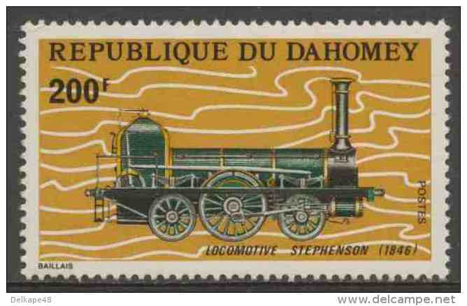 Dahomey 1974 Mi 593 ** Stephenson Steam Locomotive “Aigle” (1846), France / Dampflokomotive - Trains