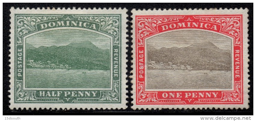 Dominica - 1903 Wmk Crown CC ½d + 1d (*) # SG 27 & 28 - Dominica (...-1978)