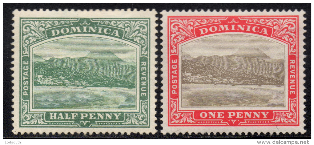 Dominica - 1903 Wmk Crown CA ½d + 1d (*) # SG 37 & 38 - Dominique (...-1978)