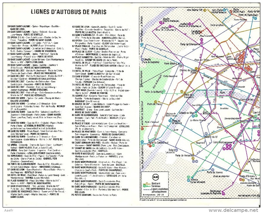 Plan De Réseaux - RATP Métro RER Autobus Paris 1980 - Europe